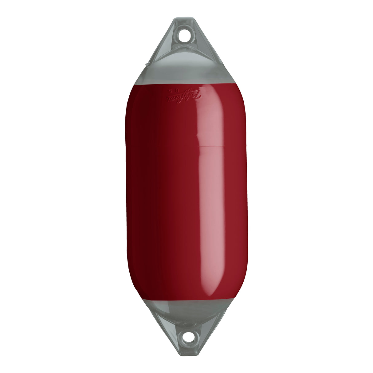 Burgundy boat fender with Grey-Top, Polyform F-5