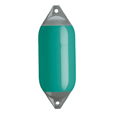 Teal boat fender with Grey-Top, Polyform F-5