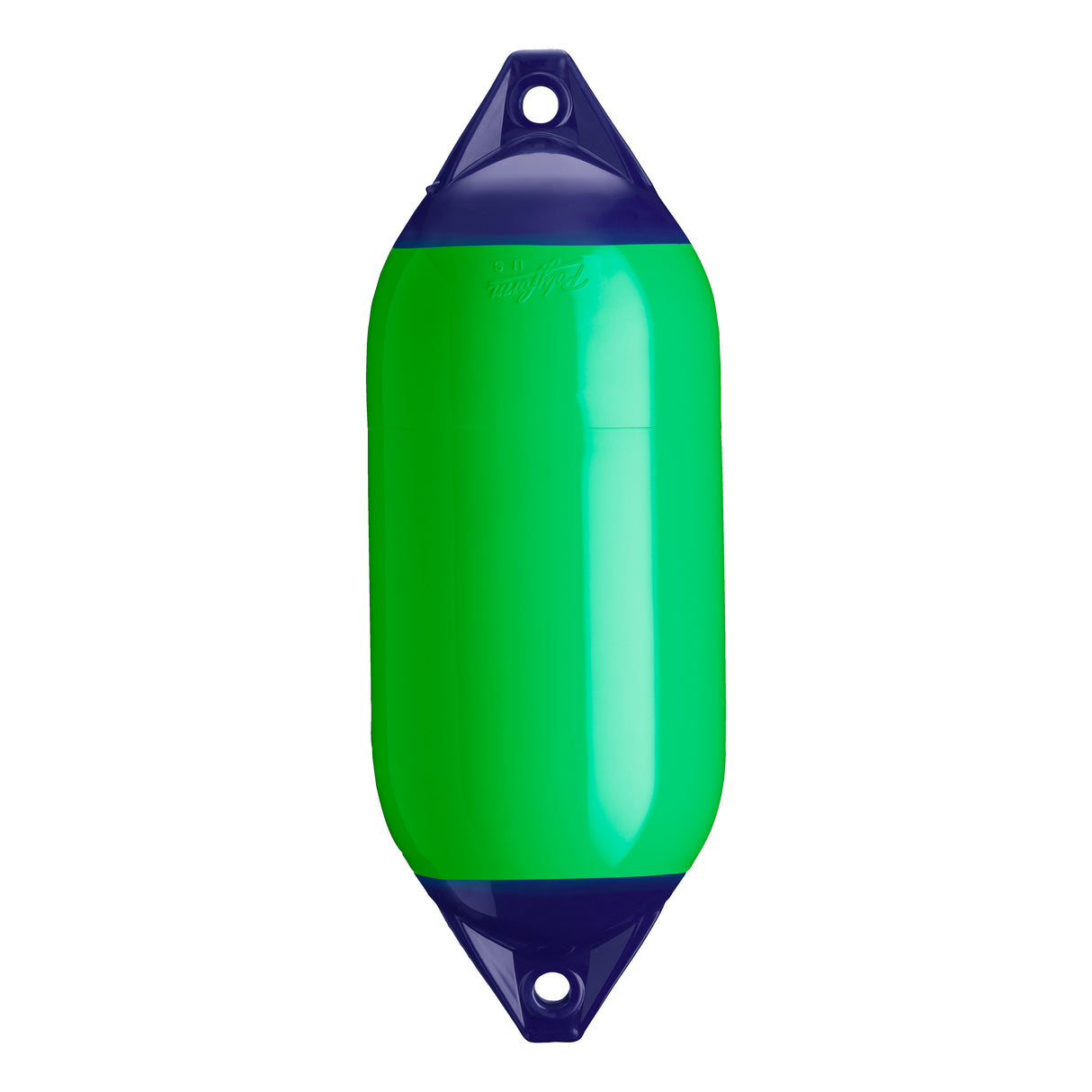 Green boat fender with Navy-Top, Polyform F-5