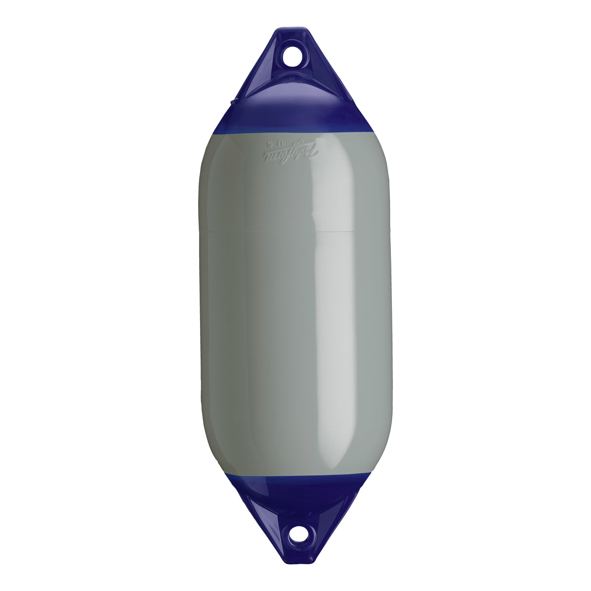 Grey boat fender with Navy-Top, Polyform F-5
