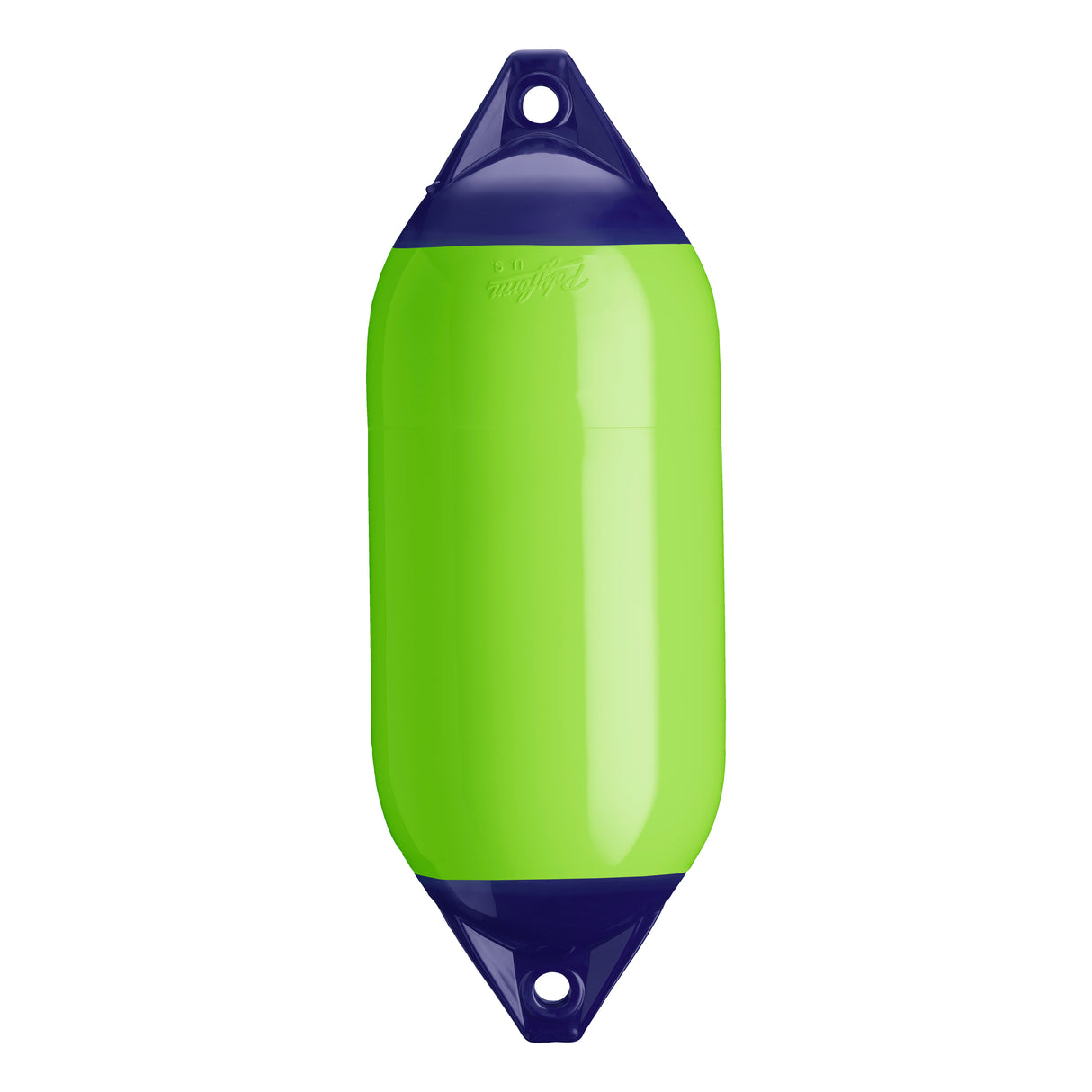 Lime boat fender with Navy-Top, Polyform F-5