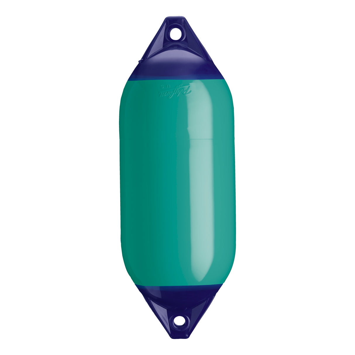 Teal boat fender with Navy-Top, Polyform F-5