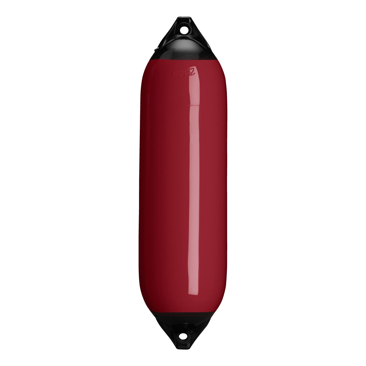Burgundy boat fender with Black-Top, Polyform F-6
