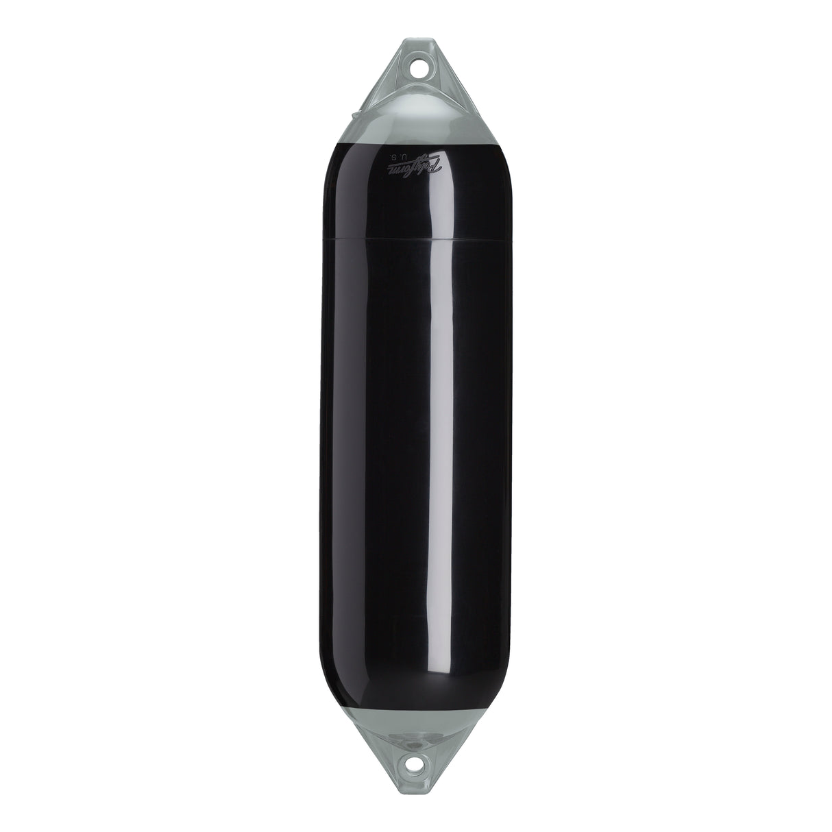 Black boat fender with Grey-Top, Polyform F-6
