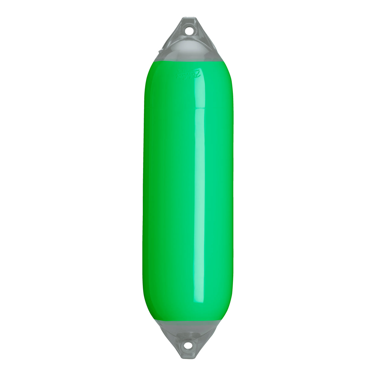 Green boat fender with Grey-Top, Polyform F-6