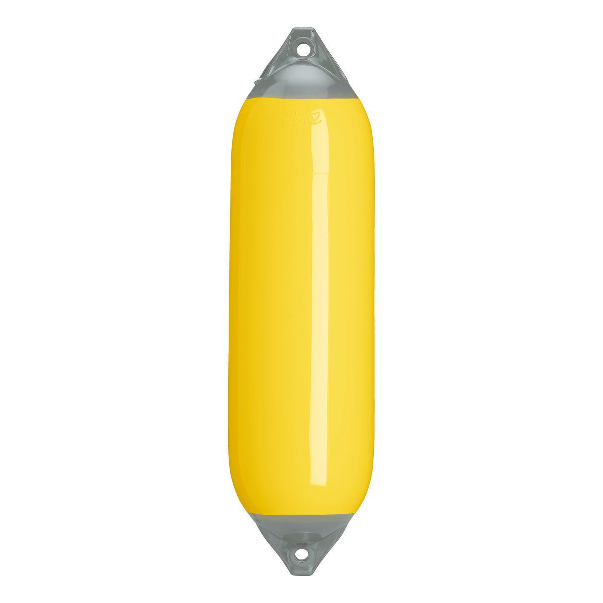 Yellow boat fender with Grey-Top, Polyform F-6