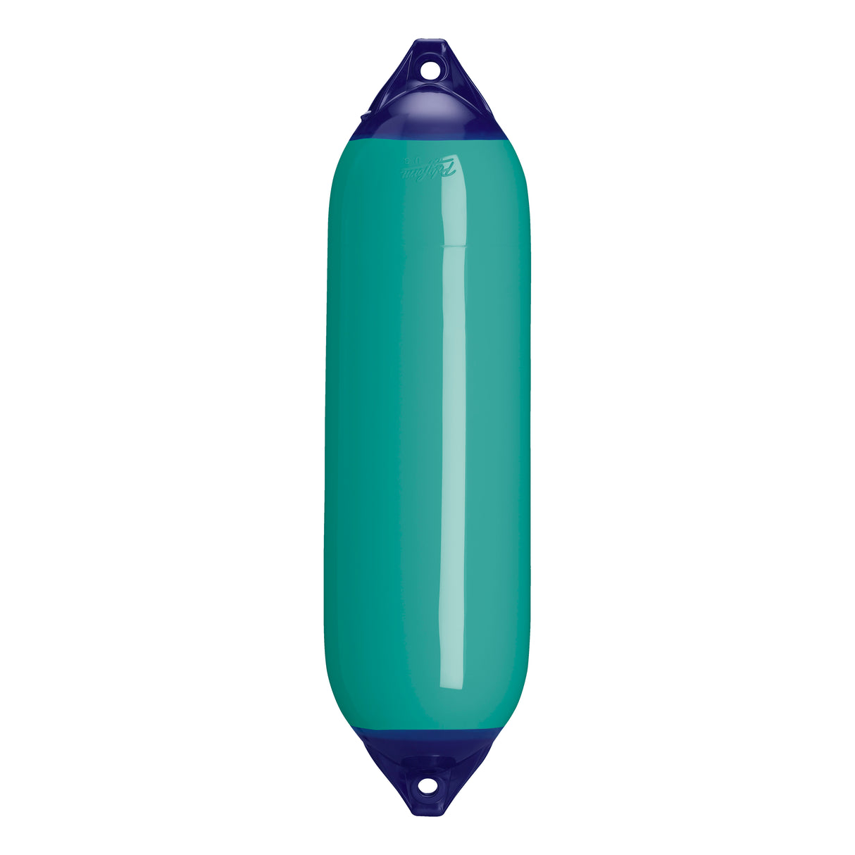 Teal boat fender with Navy-Top, Polyform F-6
