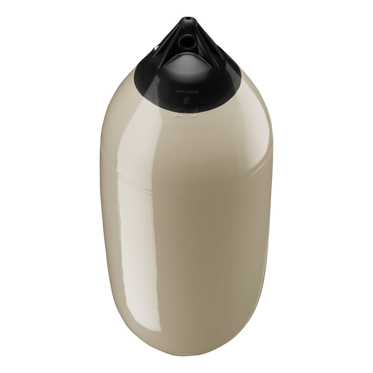 Sand boat fender with Black-Top, Polyform F-7 angled shot