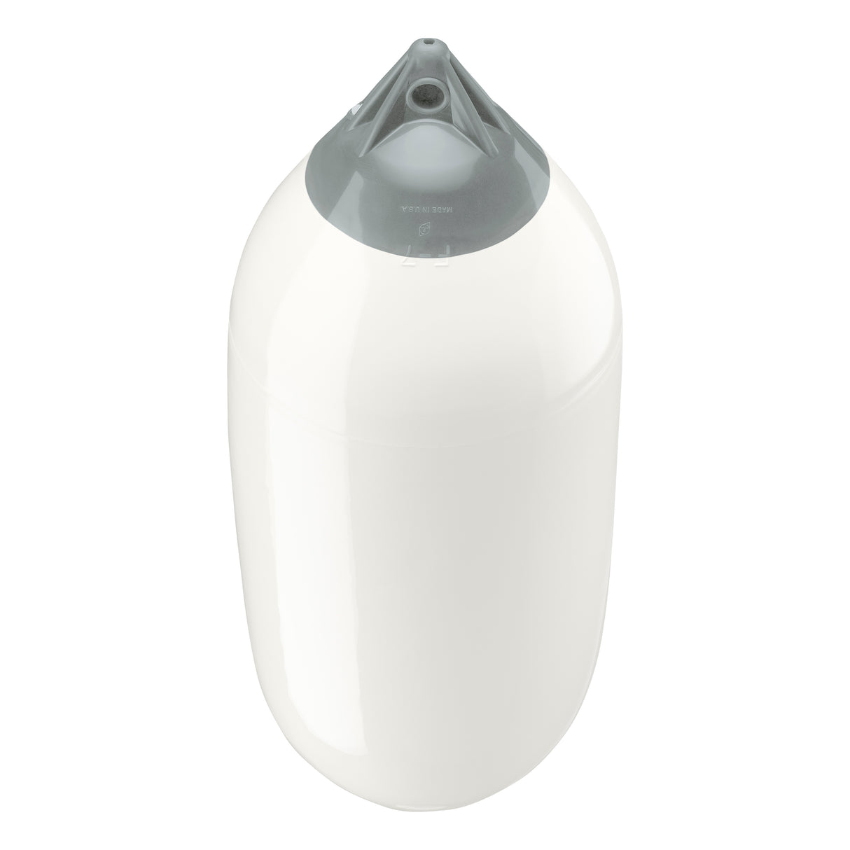 White boat fender with Grey-Top, Polyform F-7 angled shot