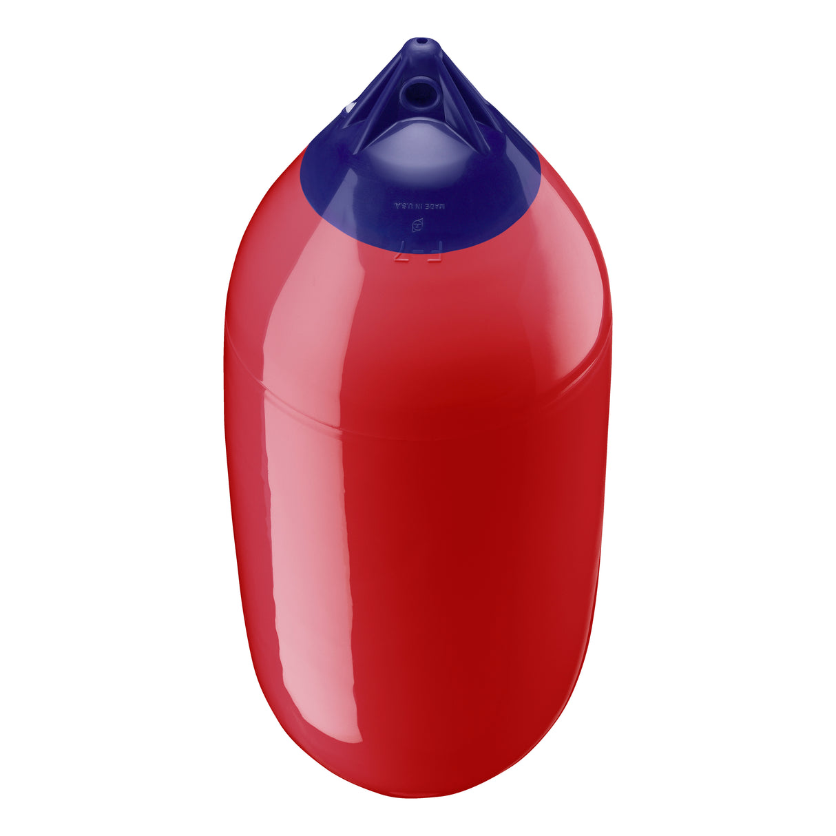 Classic Red boat fender with Navy-Top, Polyform F-7 angled shot