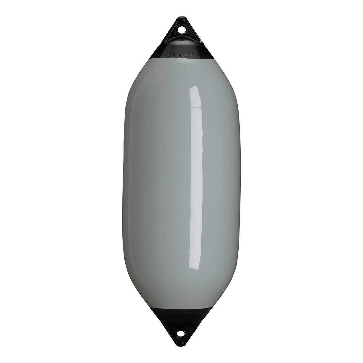 Grey boat fender with Black-Top, Polyform F-7