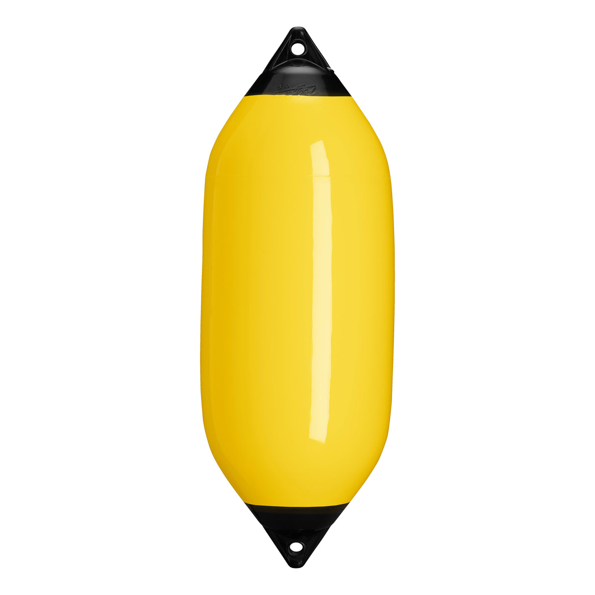 Yellow boat fender with Black-Top, Polyform F-7
