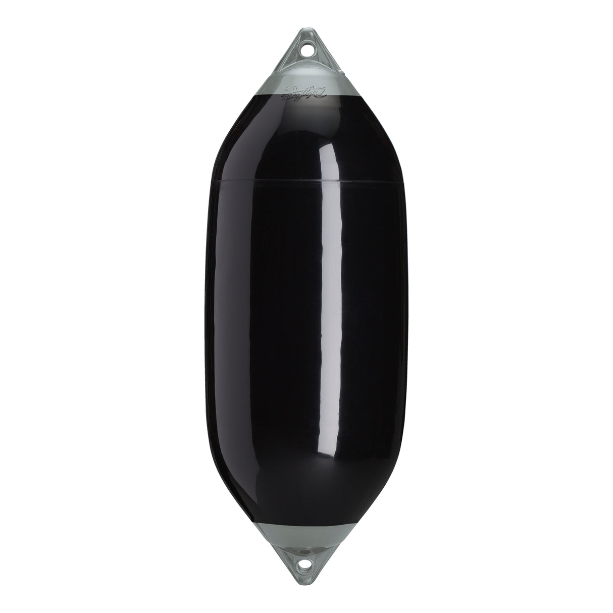 Black boat fender with Grey-Top, Polyform F-7