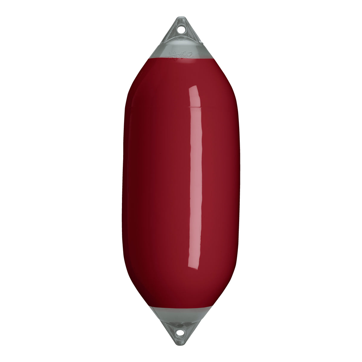 Burgundy boat fender with Grey-Top, Polyform F-7