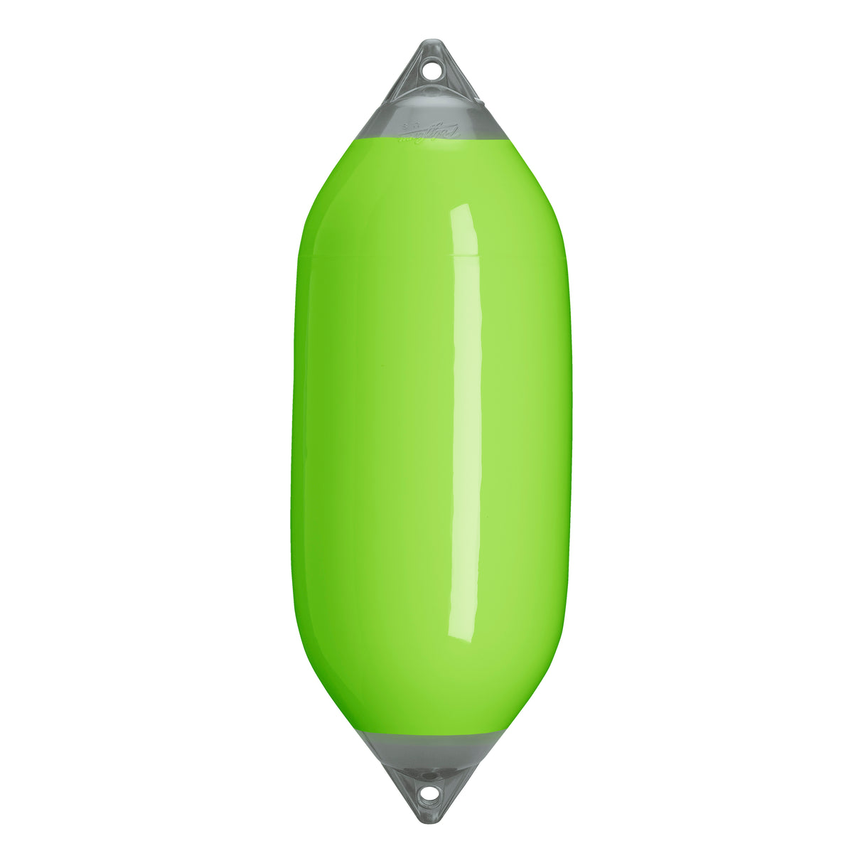 Lime boat fender with Grey-Top, Polyform F-7