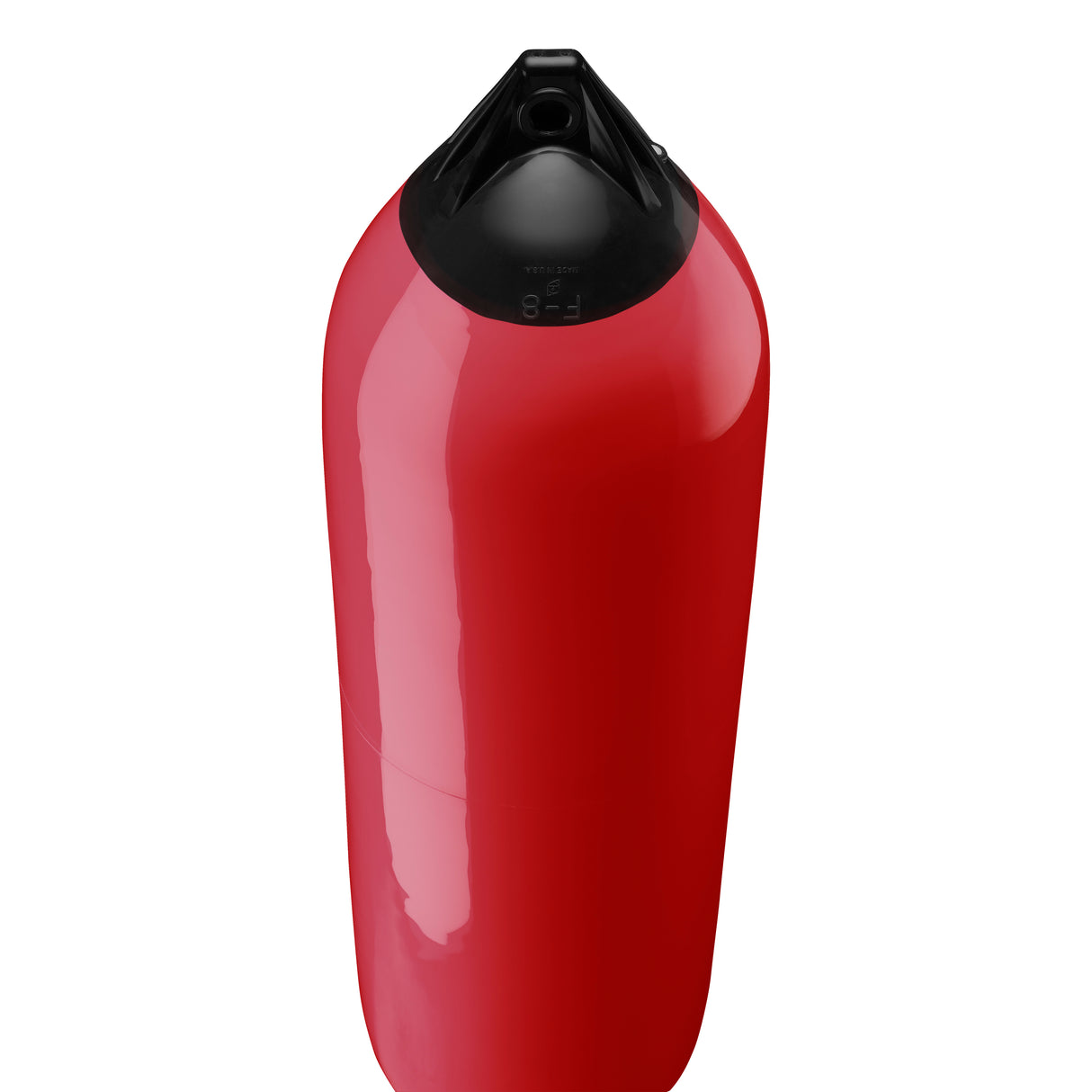 Classic Red boat fender with Navy-Top, Polyform F-8 angled shot