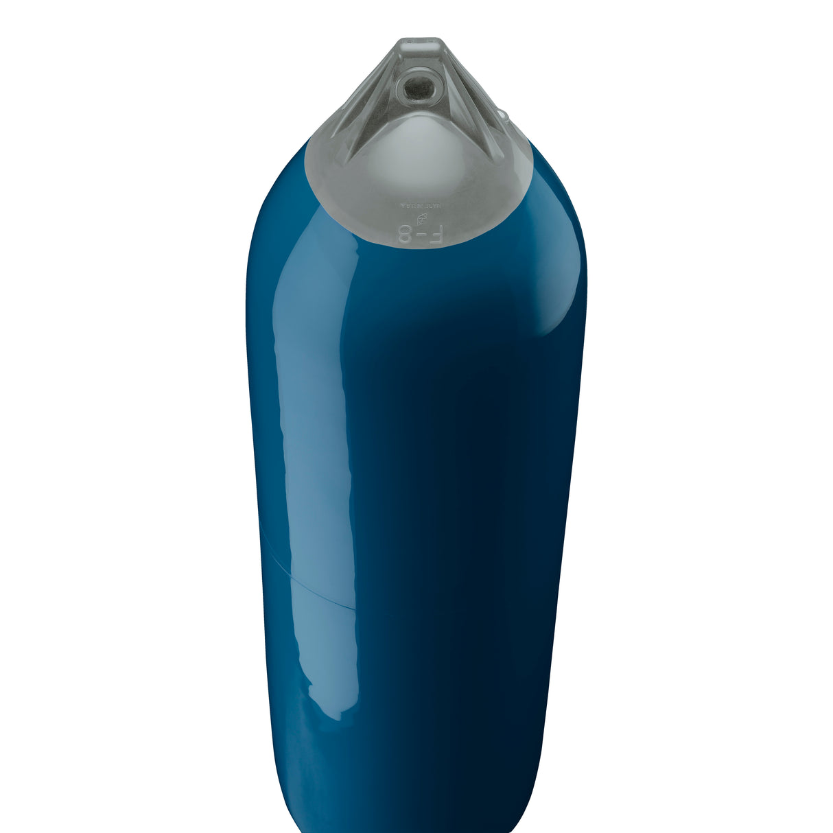 Catalina Blue boat fender with Grey-Top, Polyform F-8 angled shot