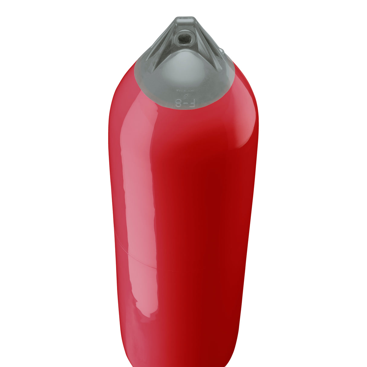 Classic Red boat fender with Grey-Top, Polyform F-8 angled shot