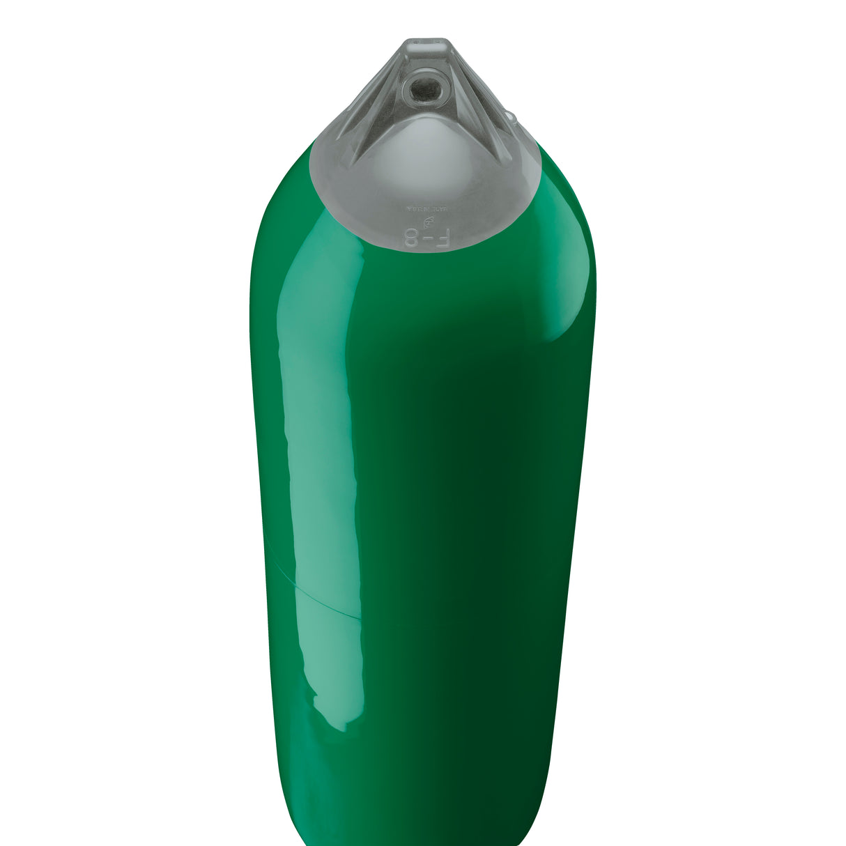 Forest Green boat fender with Grey-Top, Polyform F-8 angled shot