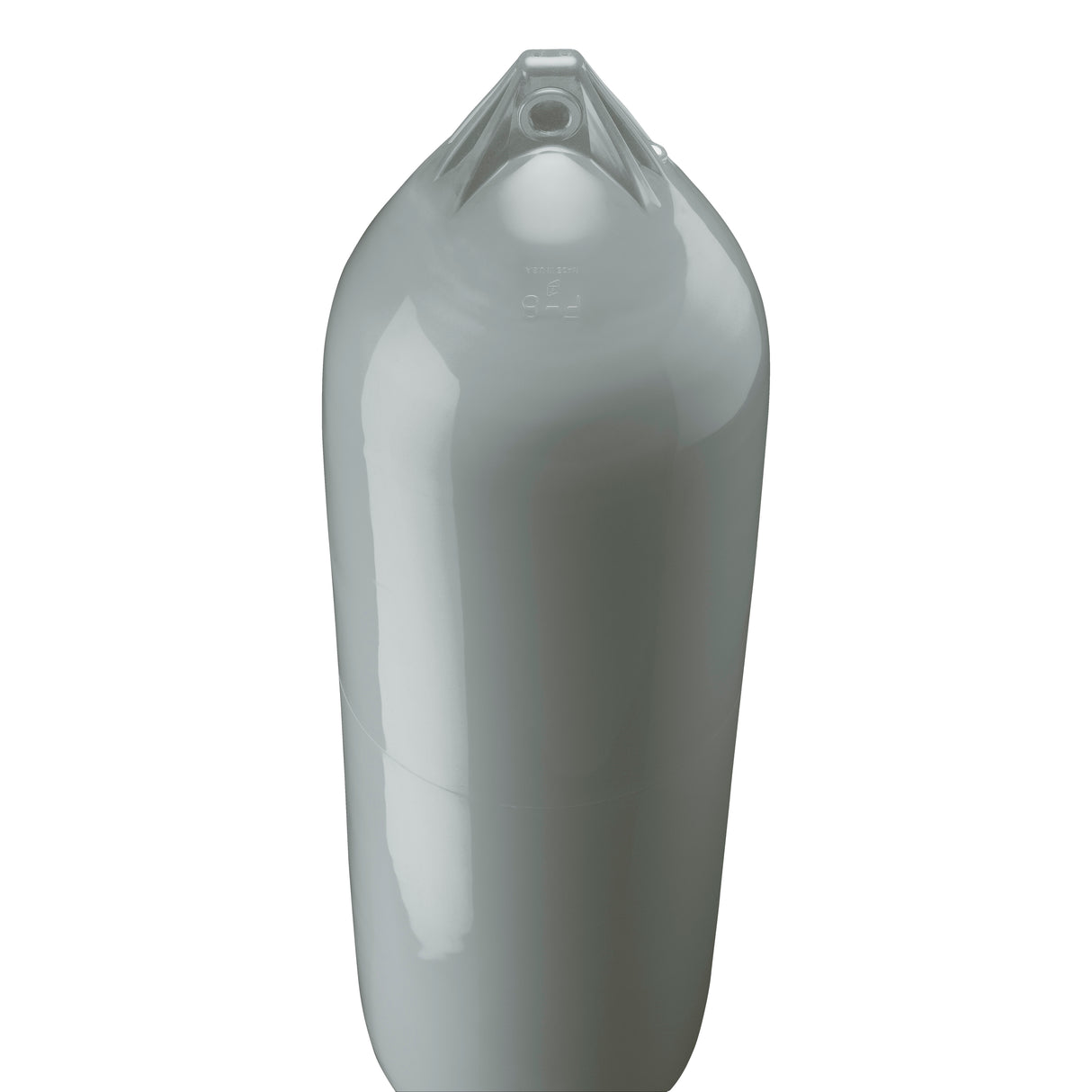 Grey boat fender with Grey-Top, Polyform F-8 angled shot