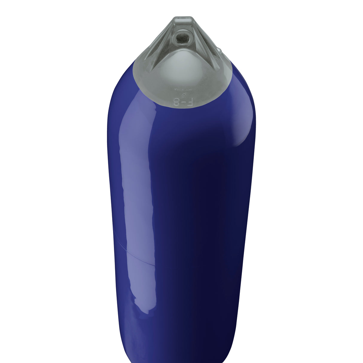 Navy Blue boat fender with Grey-Top, Polyform F-8 angled shot