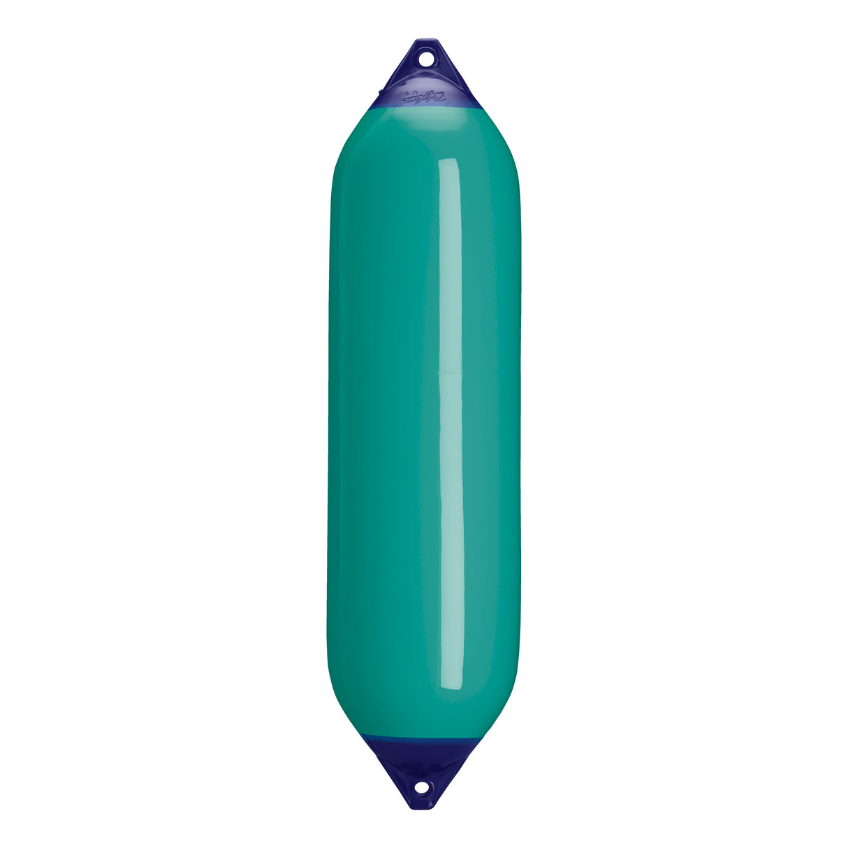 Teal boat fender with Navy-Top, Polyform F-8
