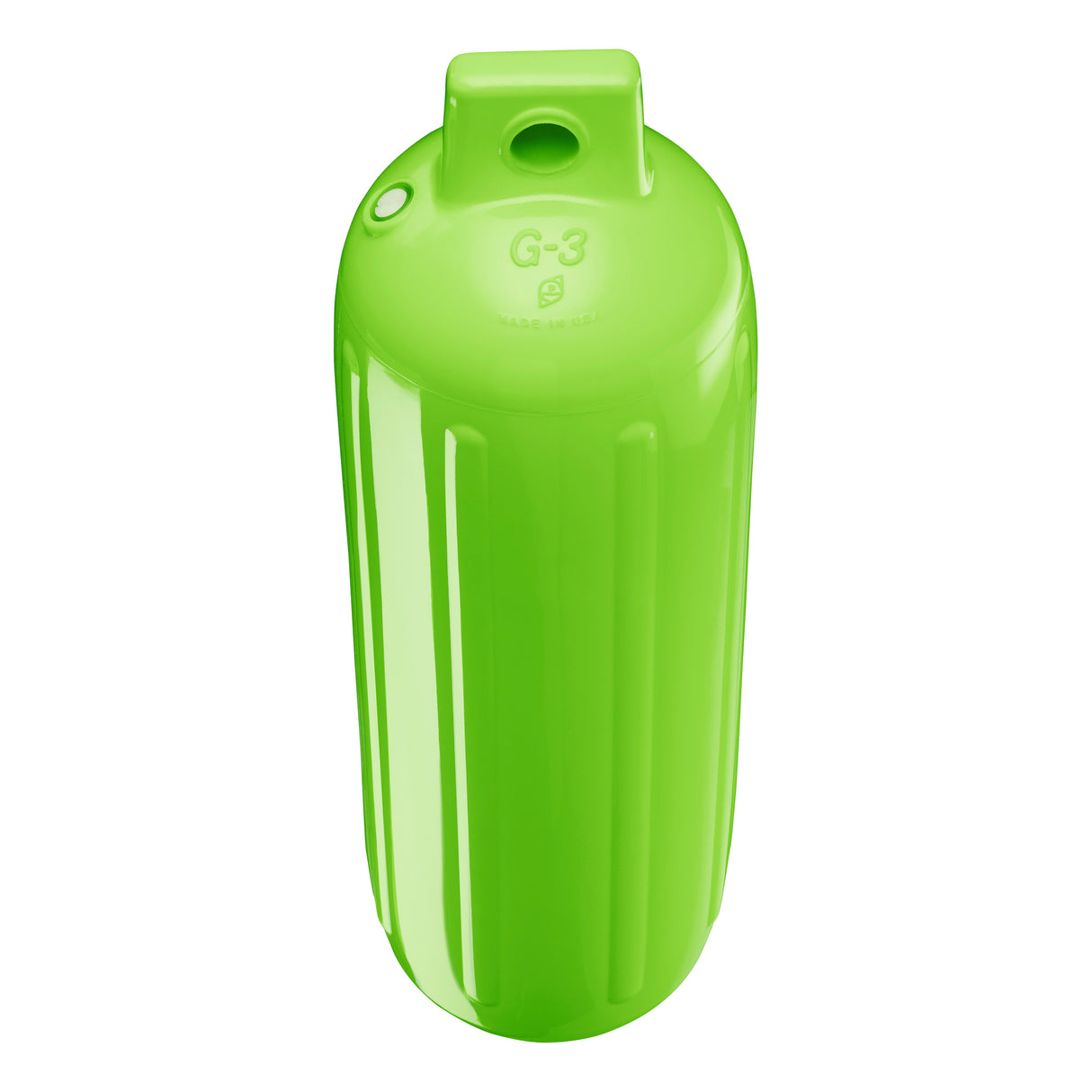 Lime boat fender, Polyform G-3 angled shot
