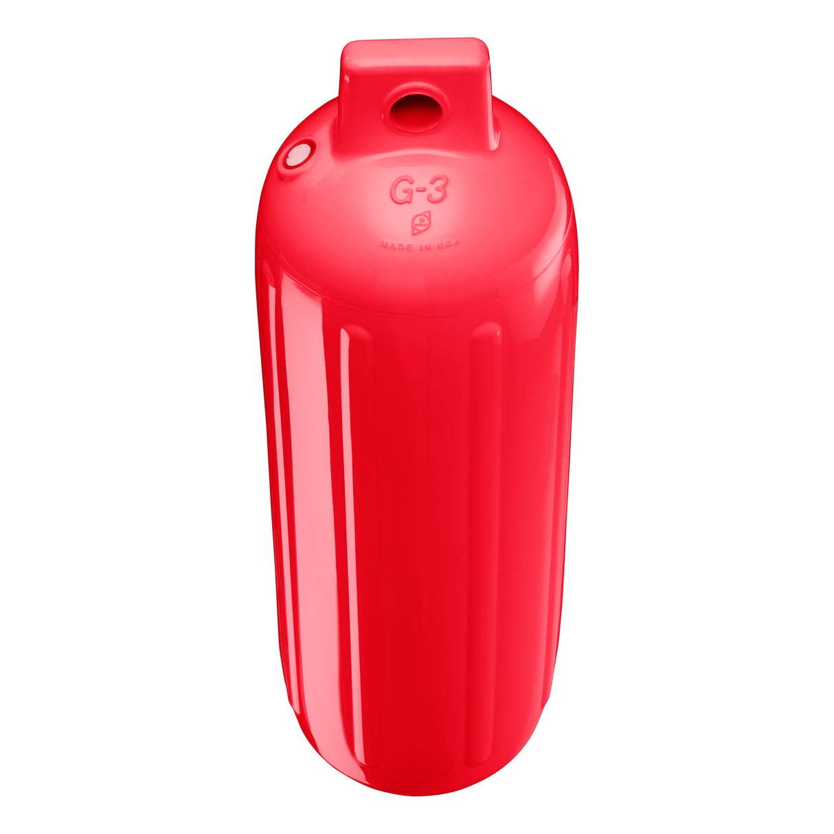 Red boat fender, Polyform G-3 angled shot