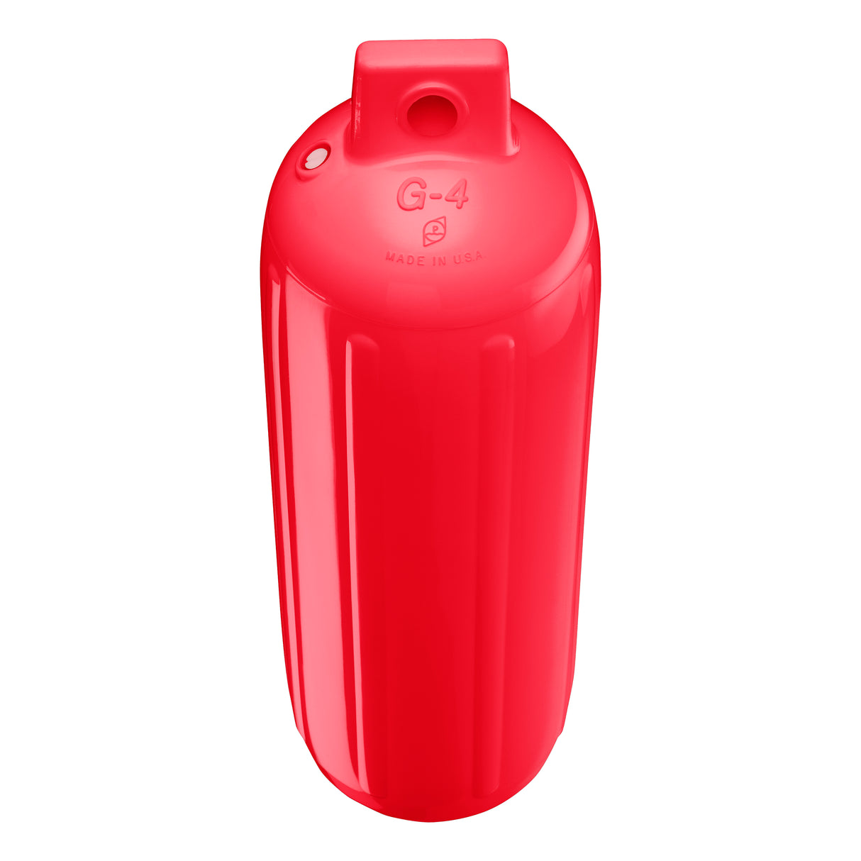 Red boat fender, Polyform G-4 angled shot