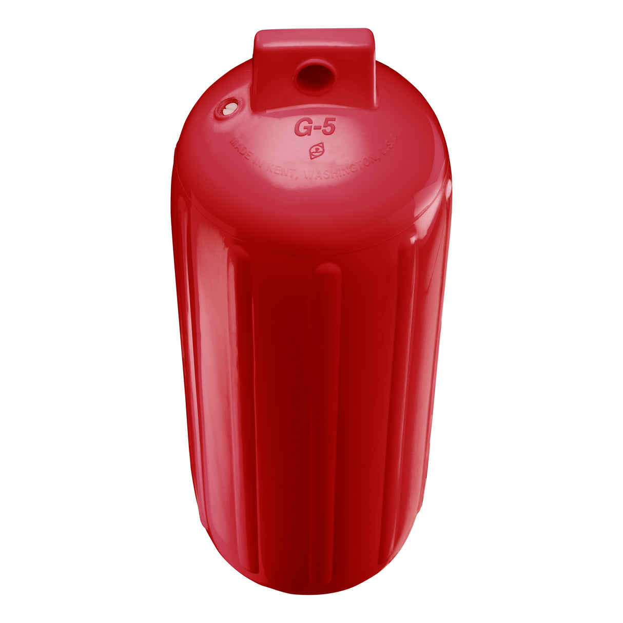 Classic Red boat fender, Polyform G-5 angled shot