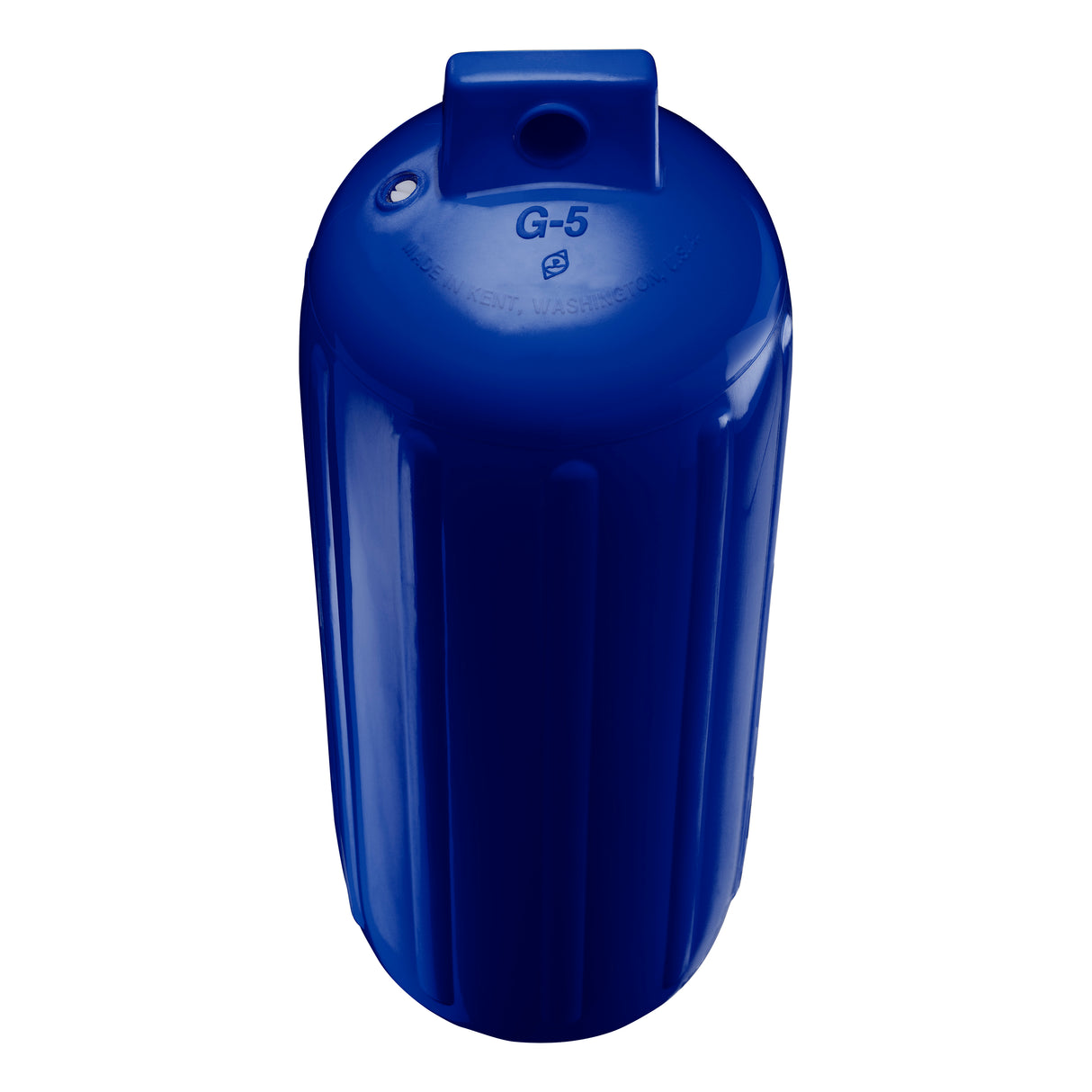 Cobalt Blue boat fender, Polyform G-5 angled shot