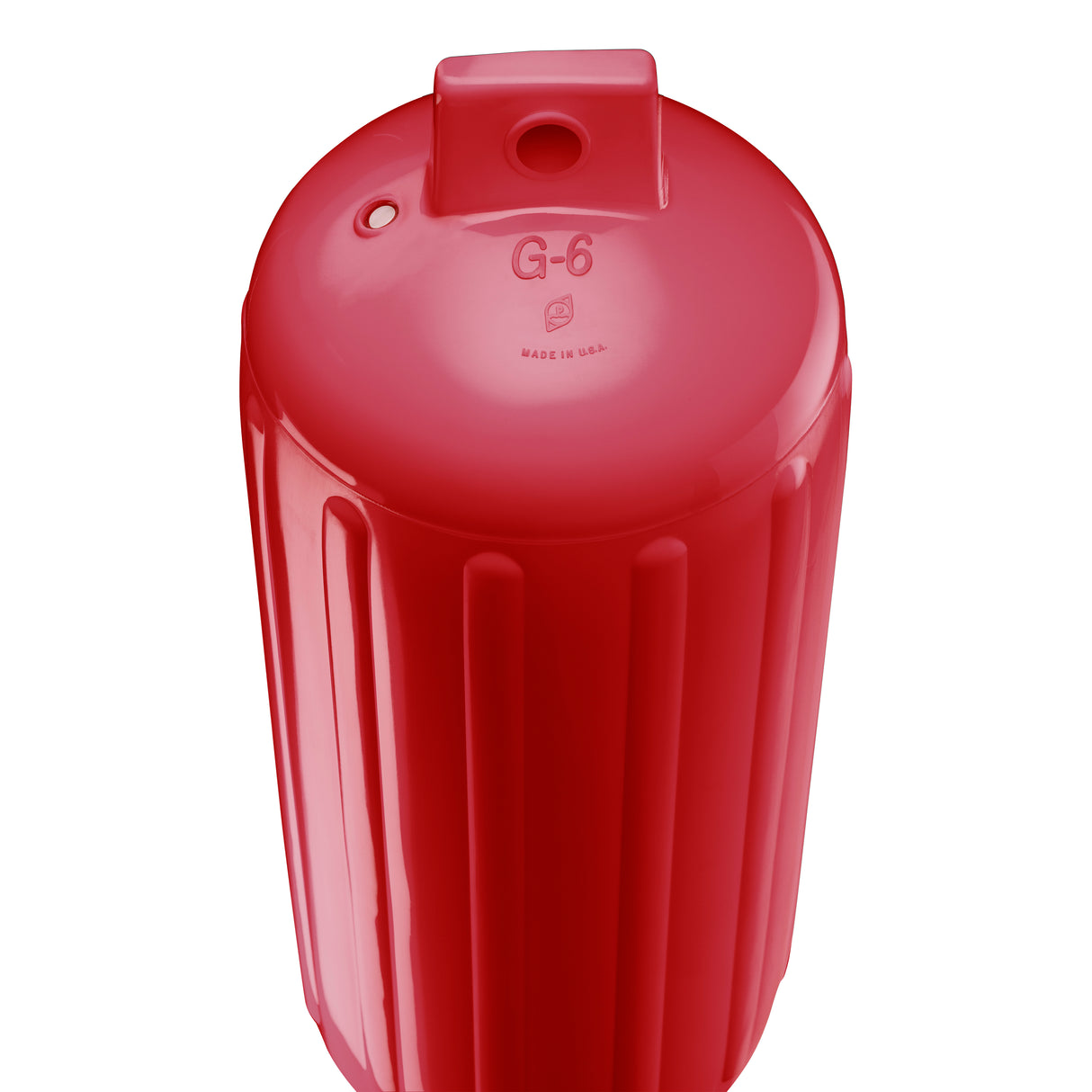 Classic Red boat fender, Polyform G-6 angled shot
