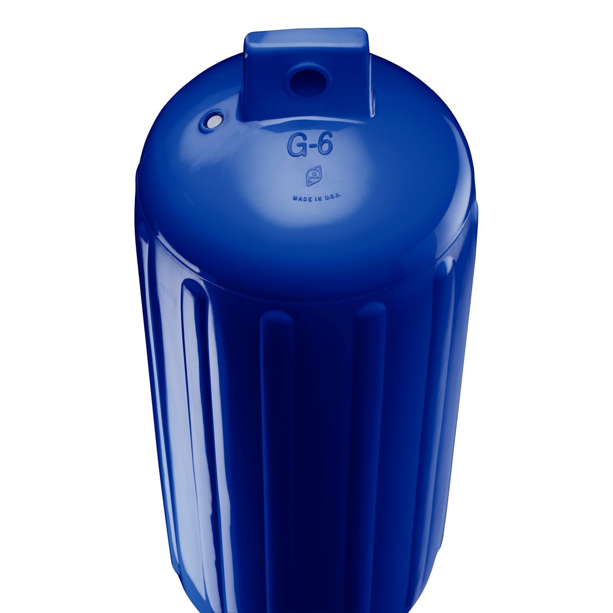 Cobalt Blue boat fender, Polyform G-6 angled shot