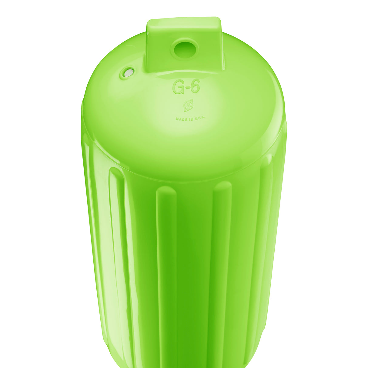 Lime boat fender, Polyform G-6 angled shot