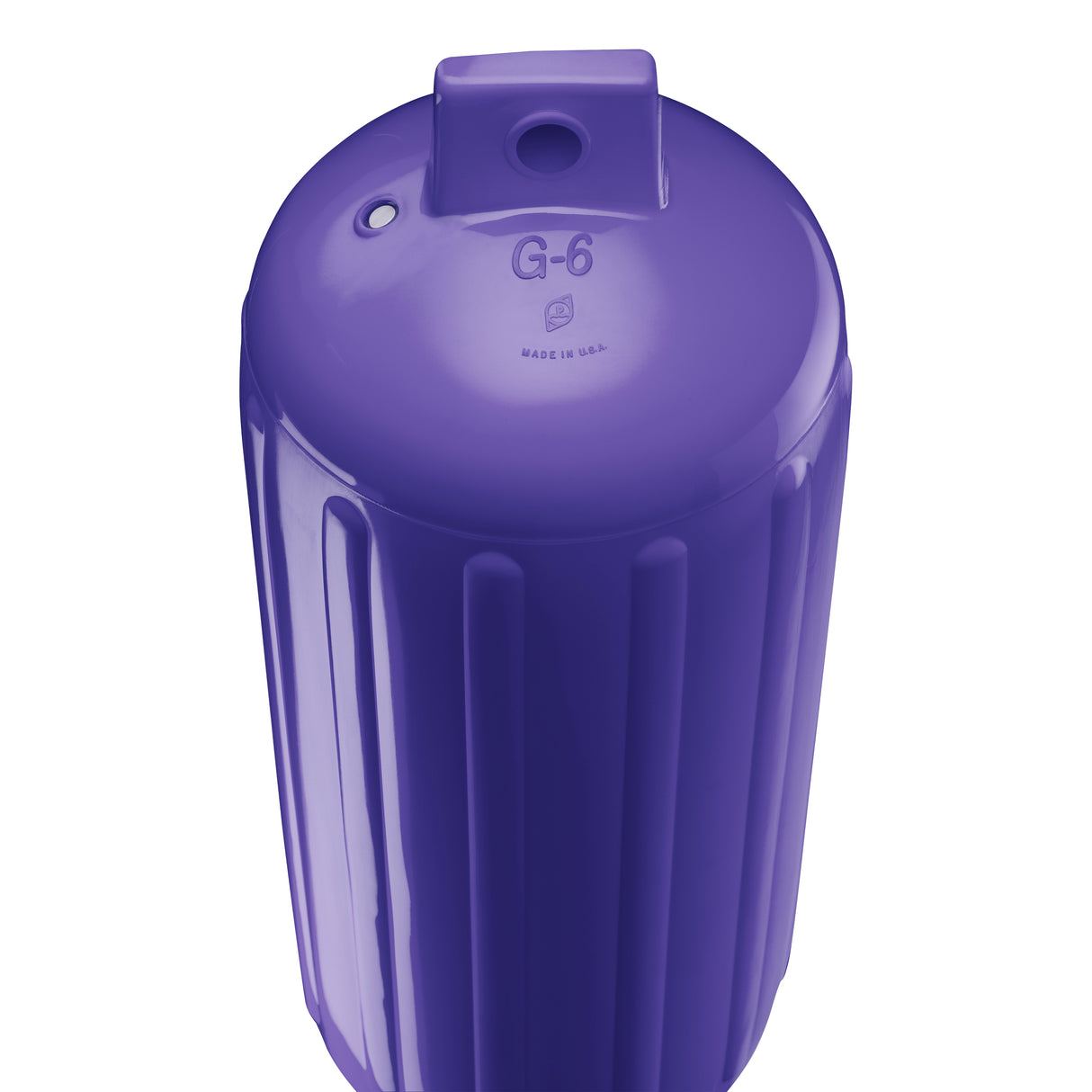 Purple boat fender, Polyform G-6 angled shot