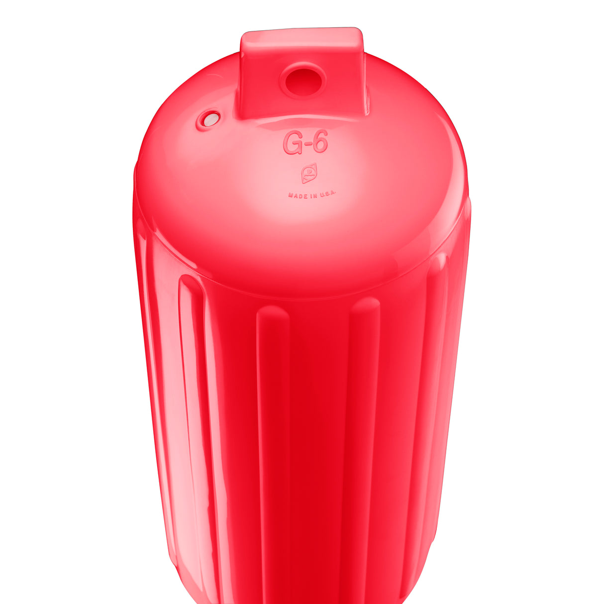 Red boat fender, Polyform G-6 angled shot