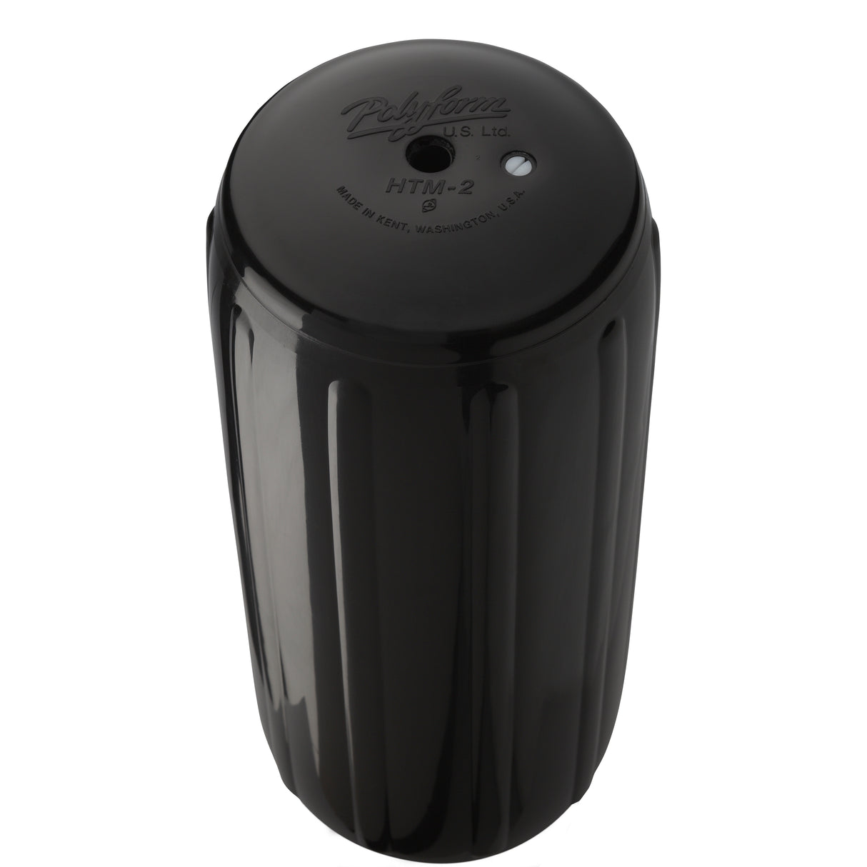 Black hole through center boat fender, Polyform HTM-2 angled shot