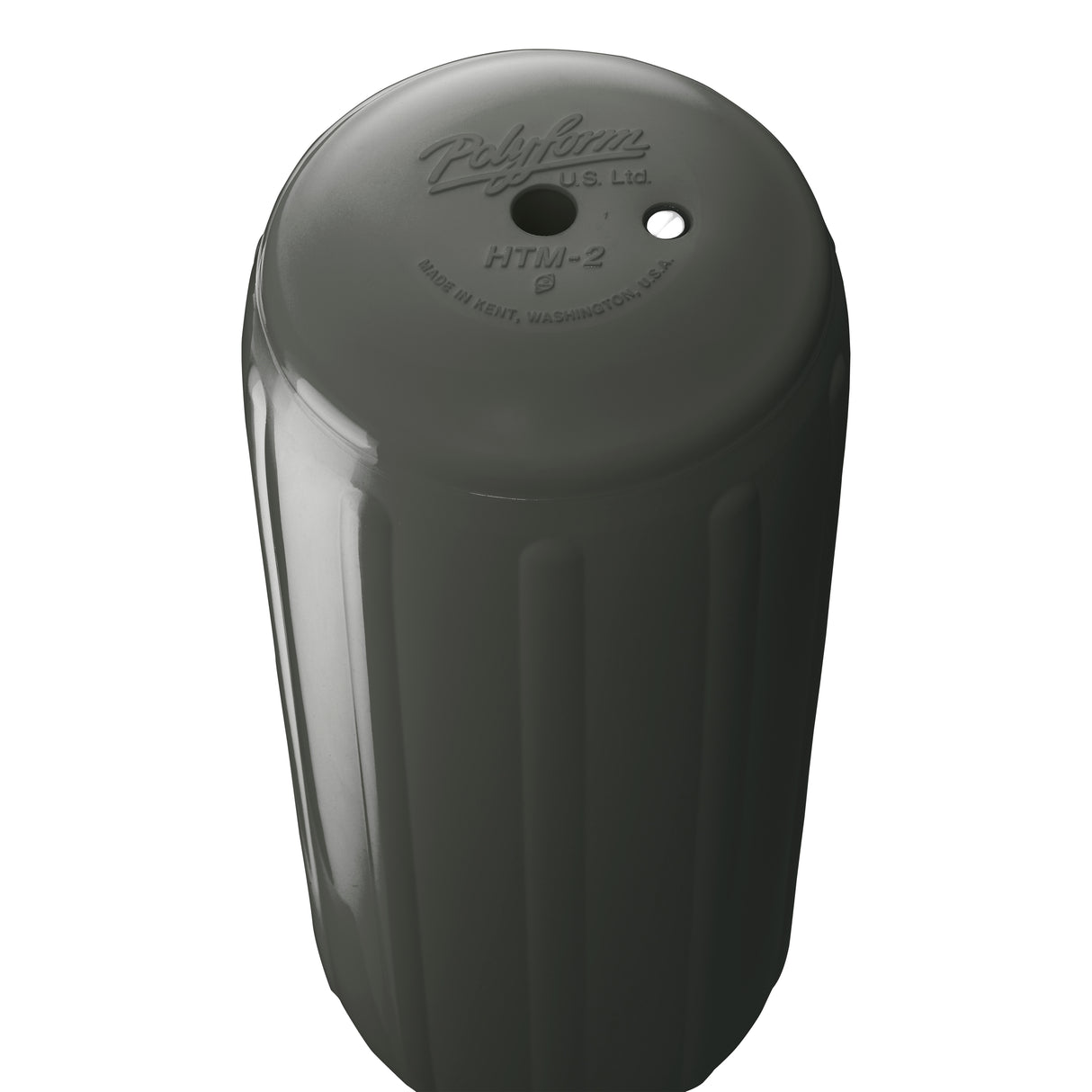 Graphite hole through center boat fender, Polyform HTM-2 angled shot