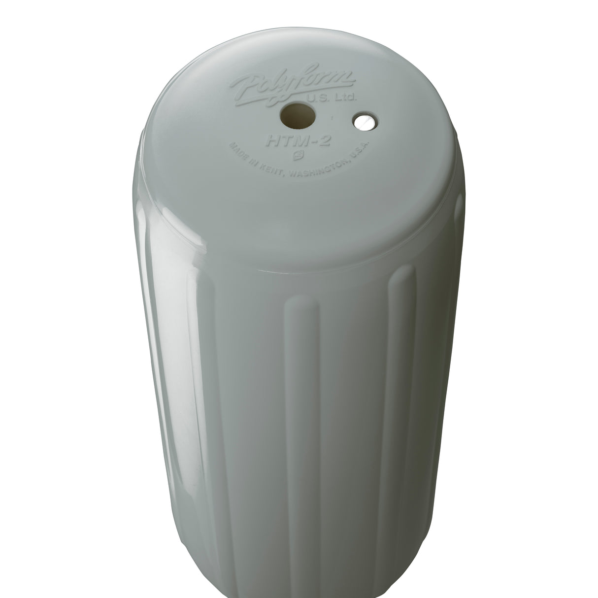 Grey hole through center boat fender, Polyform HTM-2 angled shot