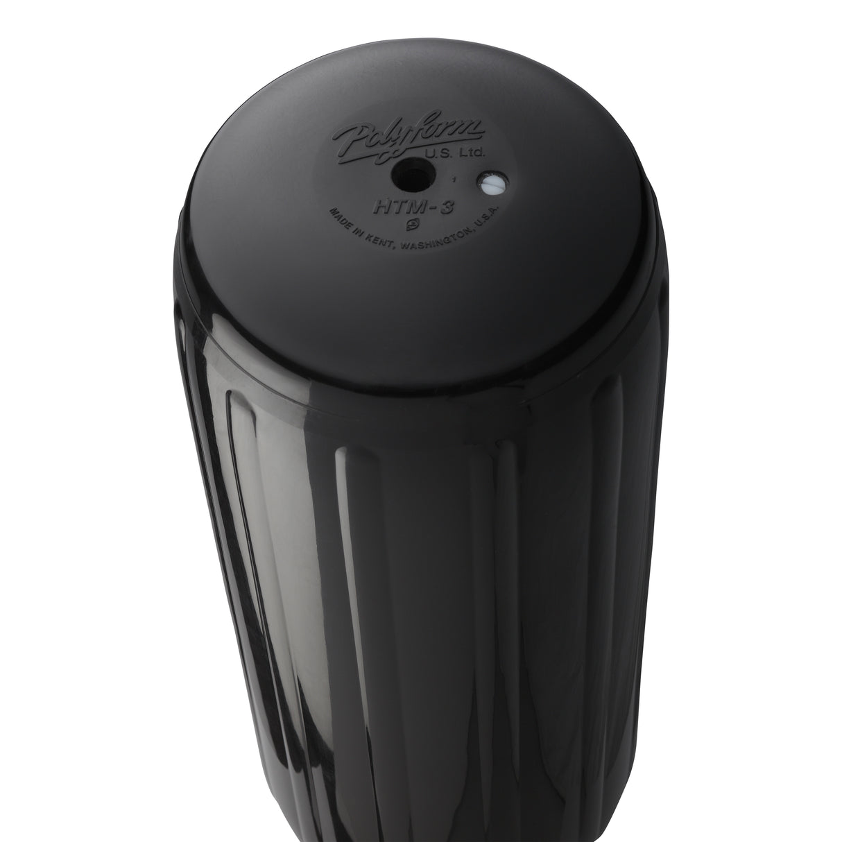 Black hole through center boat fender, Polyform HTM-3 angled shot