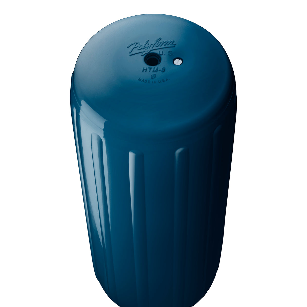 Catalina Blue hole through center boat fender, Polyform HTM-3 angled shot