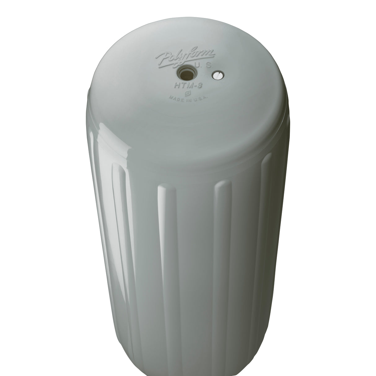 Grey hole through center boat fender, Polyform HTM-3 angled shot