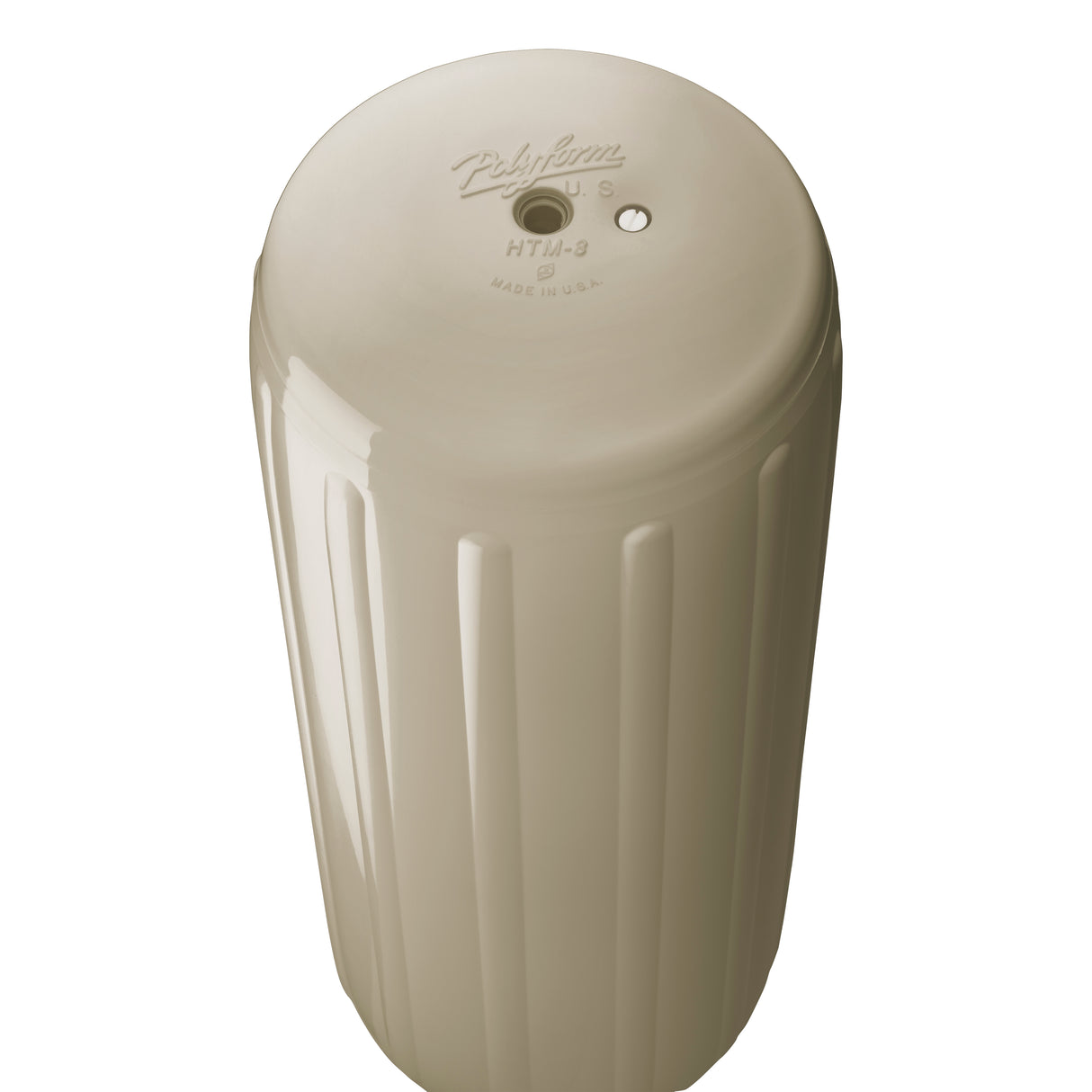 Sand hole through center boat fender, Polyform HTM-3 angled shot