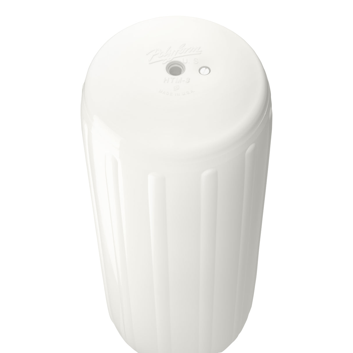 White hole through center boat fender, Polyform HTM-3 angled shot