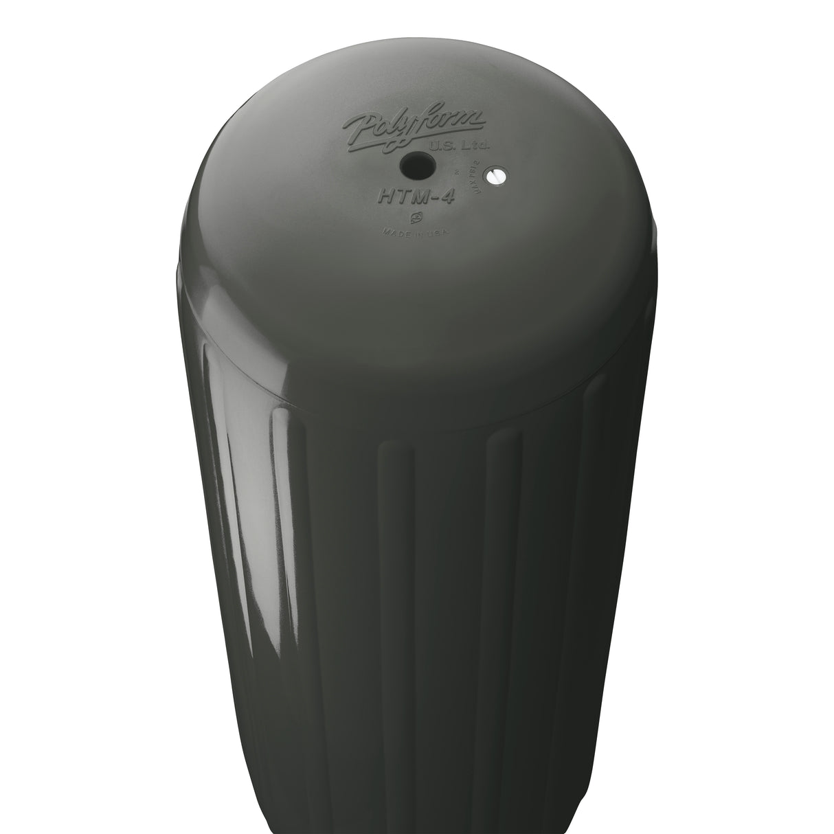 Graphite hole through center boat fender, Polyform HTM-4 angled shot