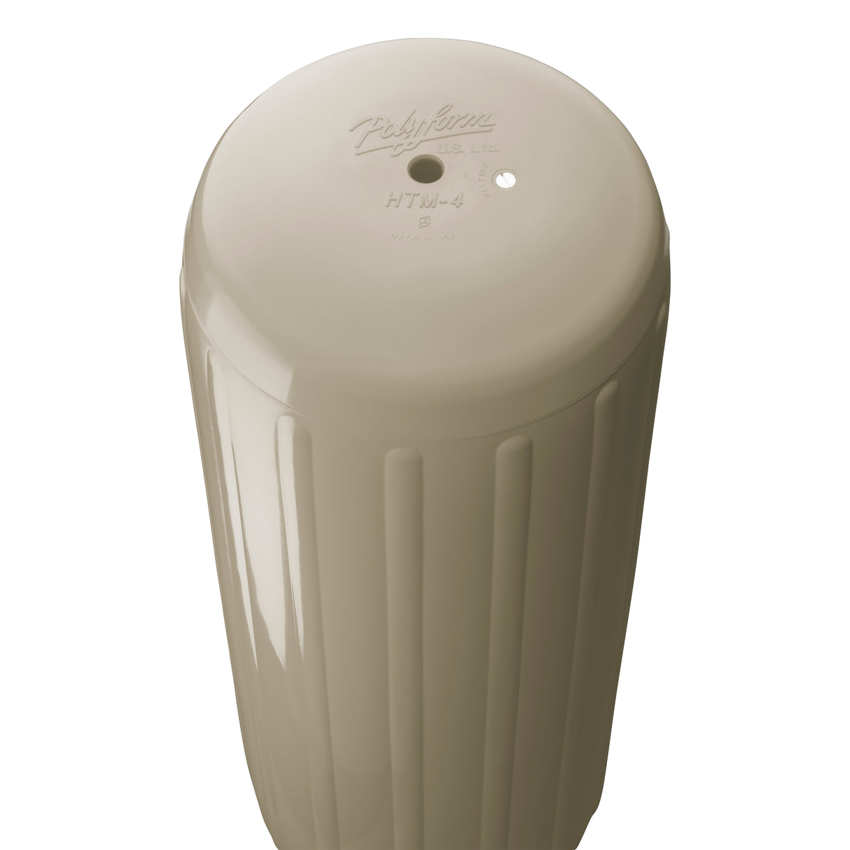 Sand hole through center boat fender, Polyform HTM-4 angled shot