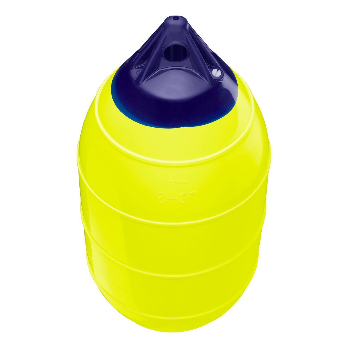 Saturn Yellow inflatable low drag buoy, Polyform LD-2 angled shot