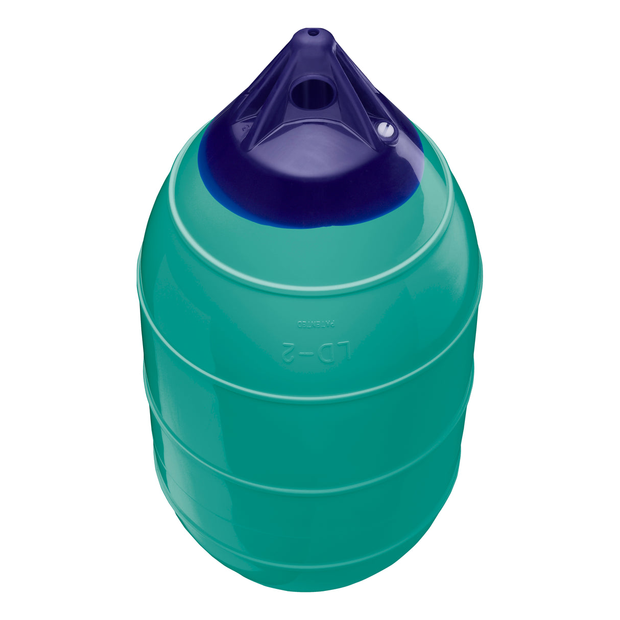Teal inflatable low drag buoy, Polyform LD-2 angled shot