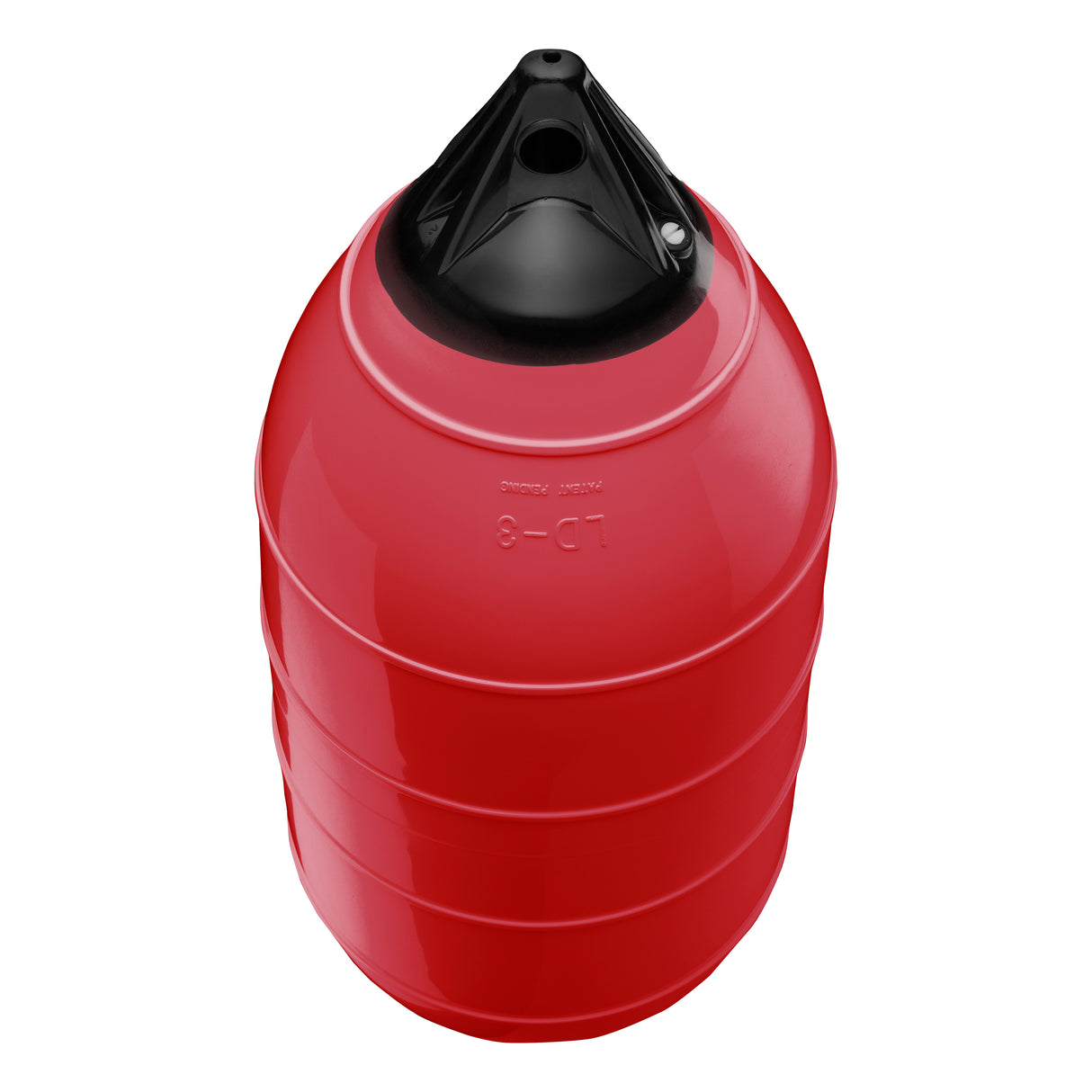Classic Red low drag buoy with Black-Top, Polyform LD-3 angled shot