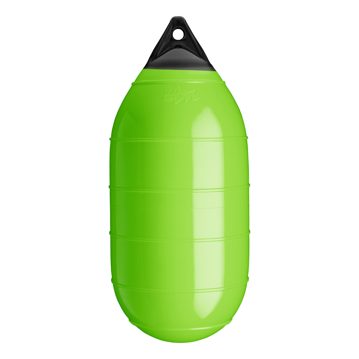Lime low drag buoy with Black-Top, Polyform LD-3